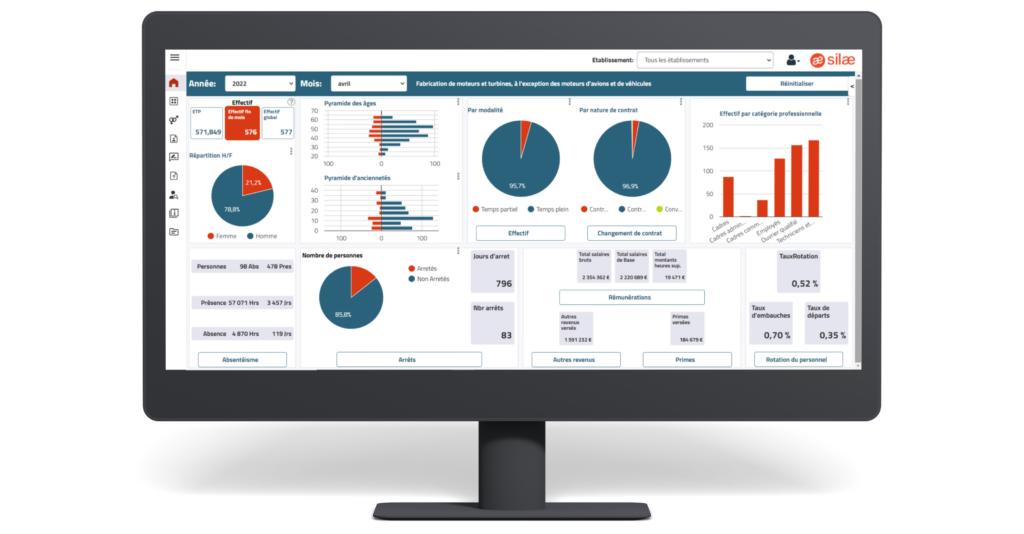 Mockup Silae BI ecran accueil Silae BI